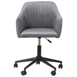 Beliani Modern Desk Chair Venice Velvet Grey - thumbnail 5