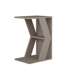 Decortie Naze Modern C-Shape Side End Coffee Table 30Cm Sofa Lap Mocha Grey Living Room H 57Cm - thumbnail 2