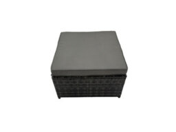 Fimous Rattan Garden Outdoor Furniture Set Love Sofa Square Coffee Table Set With 4 Stools 2 Side Tables Dark Grey Mixed - thumbnail 5