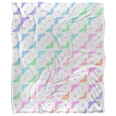 DC comics Wonder Woman Silky Gradient Supersoft Blanket White/multicoloured (One Size) - image 1