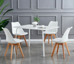 MCC Direct Single Dining Chair With Solid Wooden Legs And Seat Cushion Pad White- Eva By Mcc - thumbnail 6