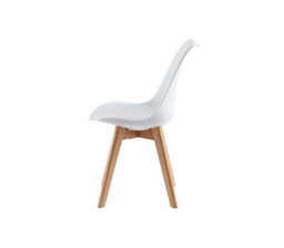 MCC Direct Single Dining Chair With Solid Wooden Legs And Seat Cushion Pad White- Eva By Mcc - thumbnail 4