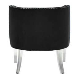 Orsina Modern Black Curved Chair, Mid Century Design Comfortable Armchair, Velvet Upholstered Modern Armchair - thumbnail 4