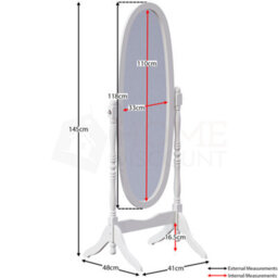 Lassic Vida Designs Nishano White Oval Cheval Full Length Freestanding Mirror - thumbnail 2