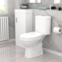 Nes Home White 400mm Basin Sink Vanity Unit And Wc Toilet Set - thumbnail 3