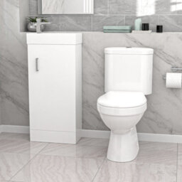 Nes Home White 400mm Basin Sink Vanity Unit And Wc Toilet Set - thumbnail 2