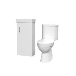 Nes Home White 400mm Basin Sink Vanity Unit And Wc Toilet Set - thumbnail 5