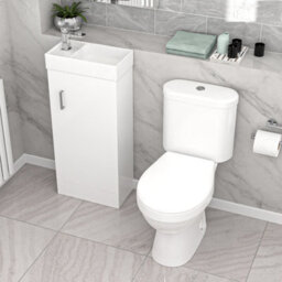 Nes Home White 400mm Basin Sink Vanity Unit And Wc Toilet Set - thumbnail 4