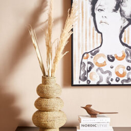 Wyld And Coco Handmade Seagrass Rope Vase Natural Finish For Dried Flowers And Faux Stems, W23 X D23 X H41Cm - thumbnail 2