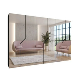 Arte Black Blomvik Iii Hinged Wardrobe 300 Cm - Strong Full-Mirror Storage For Busy Shared Bedrooms - thumbnail 2