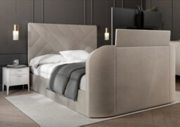 Upholstered Ottoman Tv Bed Frame - Double - thumbnail 5