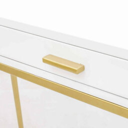 Wyld Haus Genoa White Gloss Console Table With Drawer And Brushed Gold Base - thumbnail 8