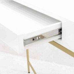 Wyld Haus Genoa White Gloss Console Table With Drawer And Brushed Gold Base - thumbnail 9