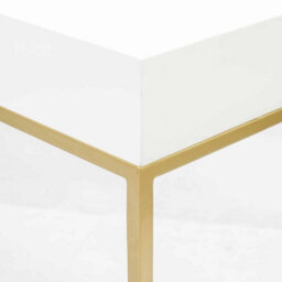 Wyld Haus Genoa White Gloss Console Table With Drawer And Brushed Gold Base - thumbnail 7