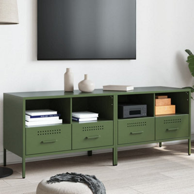 Berkfield Tv Cabinets 2 Pcs Olive Green 68X39X50.5 Cm Steel - image 1