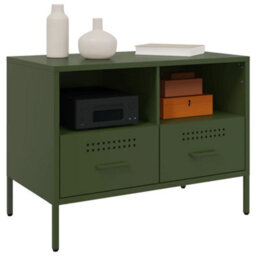 Berkfield Tv Cabinets 2 Pcs Olive Green 68X39X50.5 Cm Steel - thumbnail 4