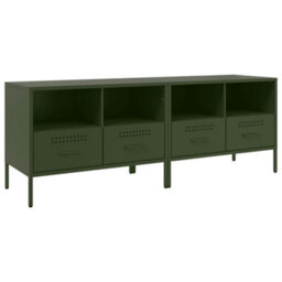 Berkfield Tv Cabinets 2 Pcs Olive Green 68X39X50.5 Cm Steel - thumbnail 2