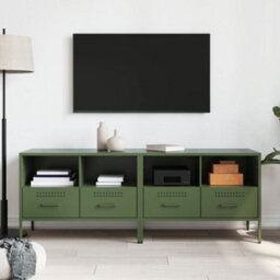 Berkfield Tv Cabinets 2 Pcs Olive Green 68X39X50.5 Cm Steel - thumbnail 3