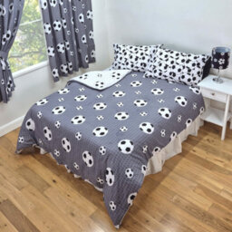 My Home Football Filled Cushion Grey White Sports Net Reversible - thumbnail 3