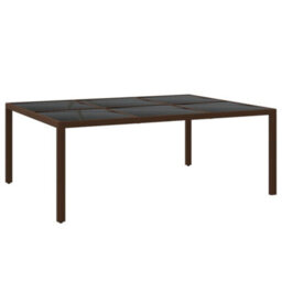 Berkfield 11 Piece Garden Dining Set Poly Rattan Brown - thumbnail 6