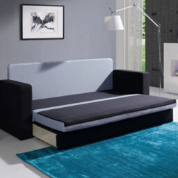 Calabrini Three Seater Sofa Bed With Storage Black With Grey - thumbnail 4