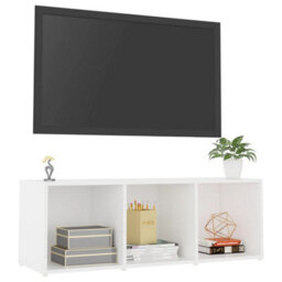 Berkfield Tv Cabinet White 107X35X37 Cm Engineered Wood - thumbnail 3