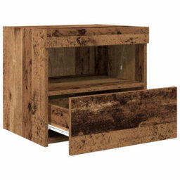 Berkfield Durable Bedside Cabinets With Led Lights 2 Pcs Old Wood 50X40X45 Cm - thumbnail 7