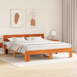 Berkfield Modern With Headboard Wax Brown 180 X 200 Cm Solid Pine Wood - thumbnail 4