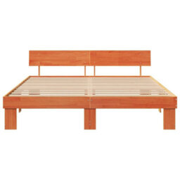 Berkfield Modern With Headboard Wax Brown 180 X 200 Cm Solid Pine Wood - thumbnail 5