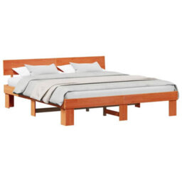 Berkfield Modern With Headboard Wax Brown 180 X 200 Cm Solid Pine Wood - thumbnail 3