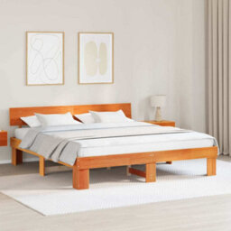 Berkfield Modern With Headboard Wax Brown 180 X 200 Cm Solid Pine Wood - thumbnail 2