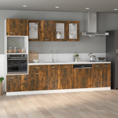 Vidaxl Sink Bottom Cabinet Smoked Oak 80X46X81.5 Cm Engineered Wood - image 1