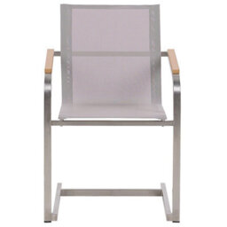 Beliani Set Of 2 Garden Chairs Cosoleto Stainless Steel Beige - thumbnail 5