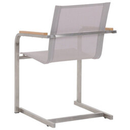 Beliani Set Of 2 Garden Chairs Cosoleto Stainless Steel Beige - thumbnail 6
