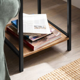 Sobuy Fbt99-F, Nesting Tables  Coffee Tables Side Tables End Tables,black Powder Coated Steel Frame,wooden Effect,w40Xd40Xh60 - thumbnail 6