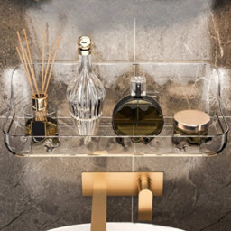 2X No Drill Shower Caddy Shelf Clear Adhesive - thumbnail 5
