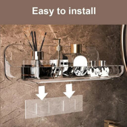 2X No Drill Shower Caddy Shelf Clear Adhesive - thumbnail 6