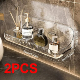 2X No Drill Shower Caddy Shelf Clear Adhesive - thumbnail 3