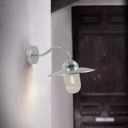 Nordlux Luxe Outdoor Galvanized Steel Wall Light Coastal/marine Safe Silver,mains