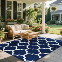 Aspire Homeware Luxury Large Rug, Non-Slip Plush Living Room Bedroom Area Carpet, Cosy Floor Rug Ava Navy (L)170 X (W)120Cm