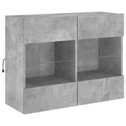 Berkfield Tv Wall Cabinet With Led Lights Concrete Grey 78.5X30X60.5 Cm - thumbnail 3