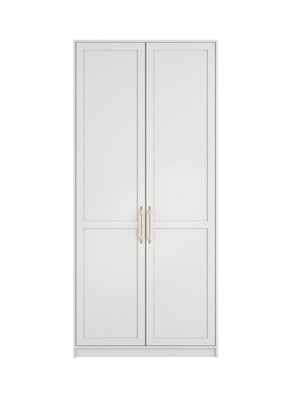 LPD Austen 2 Door Wardrobe - Engineered Wood/metal - L58 X W100 X H220 Cm - White/gold Brushed - image 1