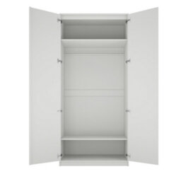 LPD Austen 2 Door Wardrobe - Engineered Wood/metal - L58 X W100 X H220 Cm - White/gold Brushed - thumbnail 3