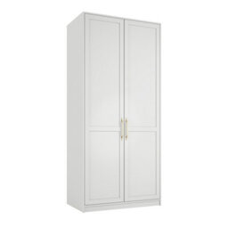 LPD Austen 2 Door Wardrobe - Engineered Wood/metal - L58 X W100 X H220 Cm - White/gold Brushed - thumbnail 2