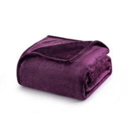 Ameha Fleece Plain Blanket, Lightweight & Reversible Throw For Travel, Bed & Sofa Blanket, Purple Super King 230X270Cm - thumbnail 7