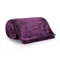 Ameha Fleece Plain Blanket, Lightweight & Reversible Throw For Travel, Bed & Sofa Blanket, Purple Super King 230X270Cm - thumbnail 6