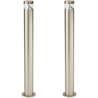 2 Pack Stepped Outdoor Bollard Light - 3.3W Led - 800mm Height - Stainless Steel - image 1