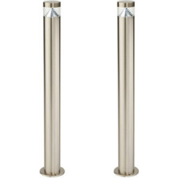 2 Pack Stepped Outdoor Bollard Light - 3.3W Led - 800mm Height - Stainless Steel - thumbnail 1