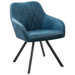 Beliani Set Of 2 Dining Chairs Monee Fabric Teal - thumbnail 4