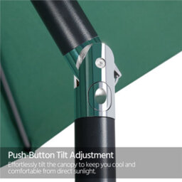 Yaheetech 2.7M Dark Green Patio Parasol Umbrella W/ Push Button Tilt And Crank - thumbnail 8
